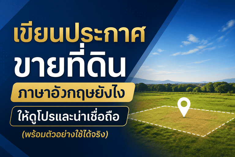 เขียนประกาศขายที่ดินภาษาอังกฤษ