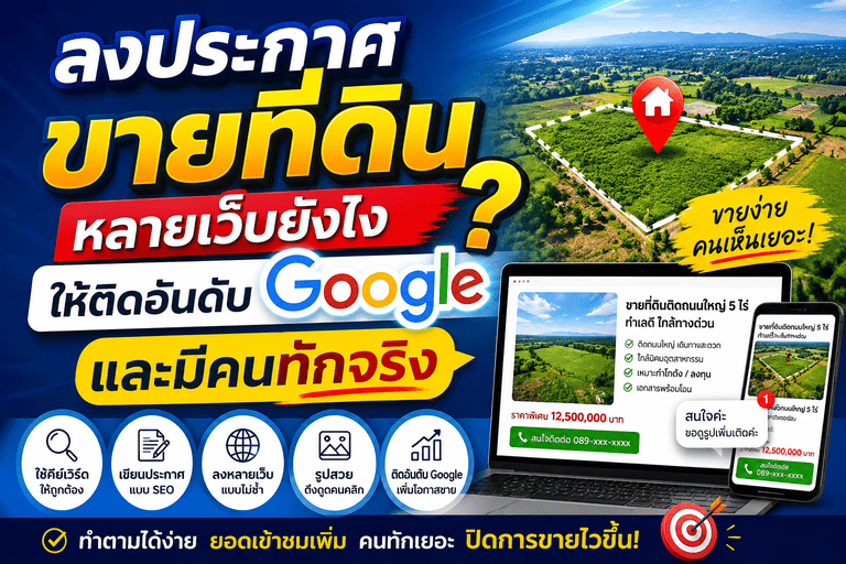 ลงประกาศขายที่ดินให้ติด Google