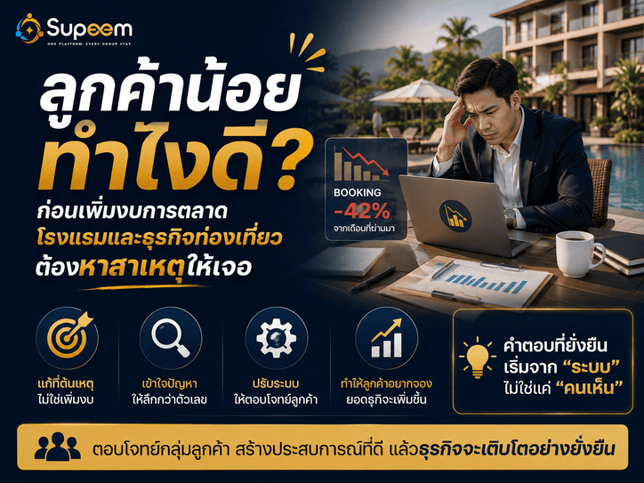 ลูกค้าน้อย ทำไงดี? ก่อนเพิ่มงบการตลาด โรงแรม